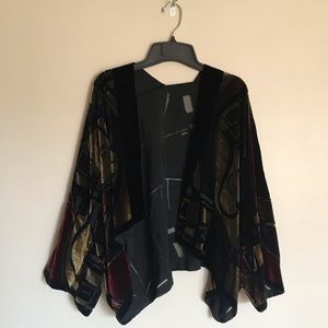 Velvet, Silk High End Cropped Open Cardigan